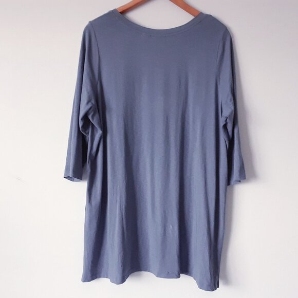 Tahari Soft Gray Blue Top - Picture 5 of 7